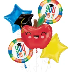 You Did It! Grad Foil Balloon Bouquet, 5pc